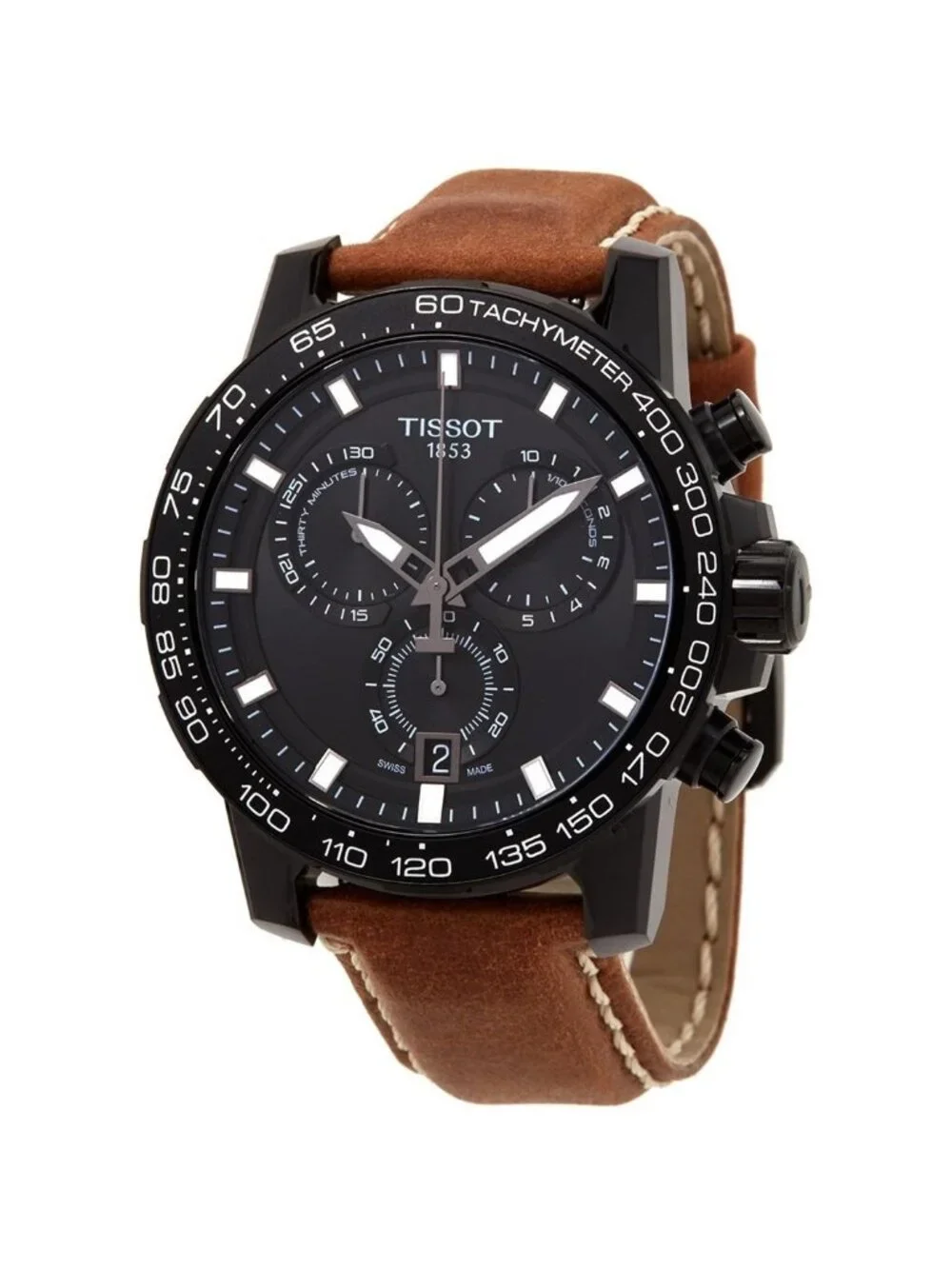 NWT Tissot Supersport Chronograph Quartz Black Dial Men's Watch